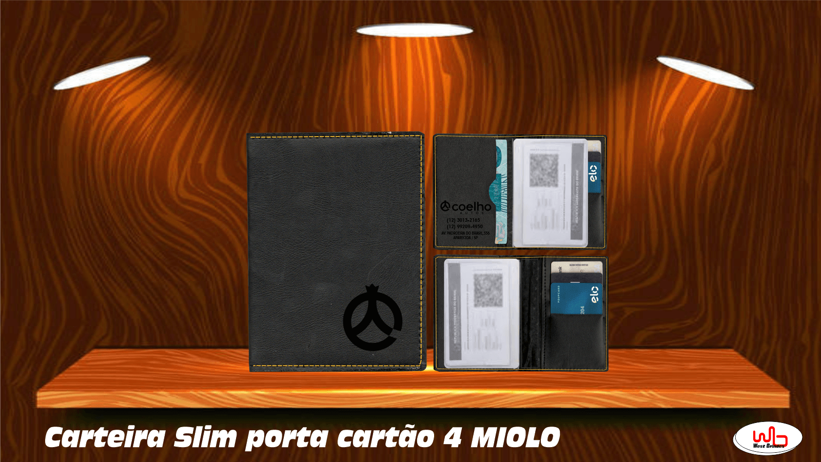 Quadrada Slim em bidim p/cartão 4 miolo